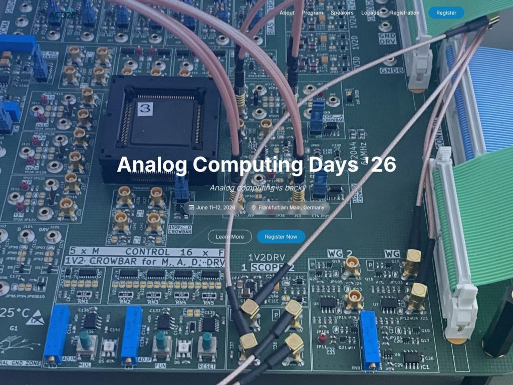 Analog Computing Days '26 website