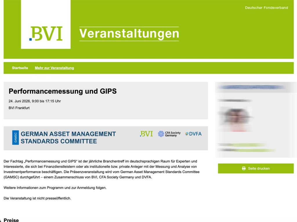 Performancemessung und GIPS website