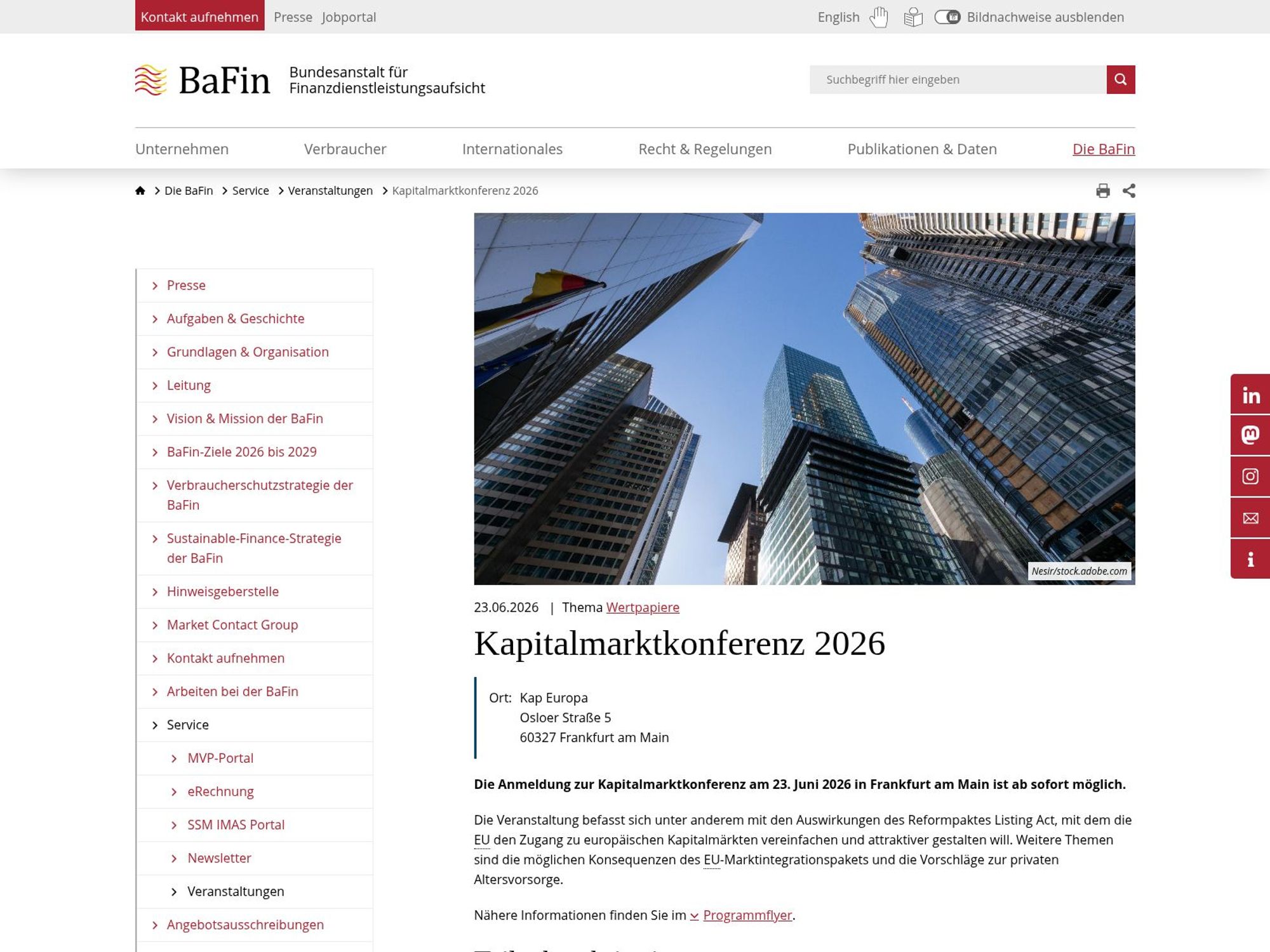 BaFin Kapitalmarktkonferenz 2026