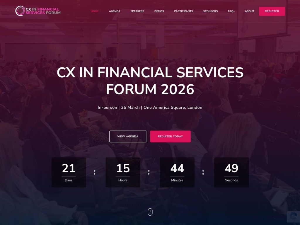 CX in Financial Services Forum 2026 website