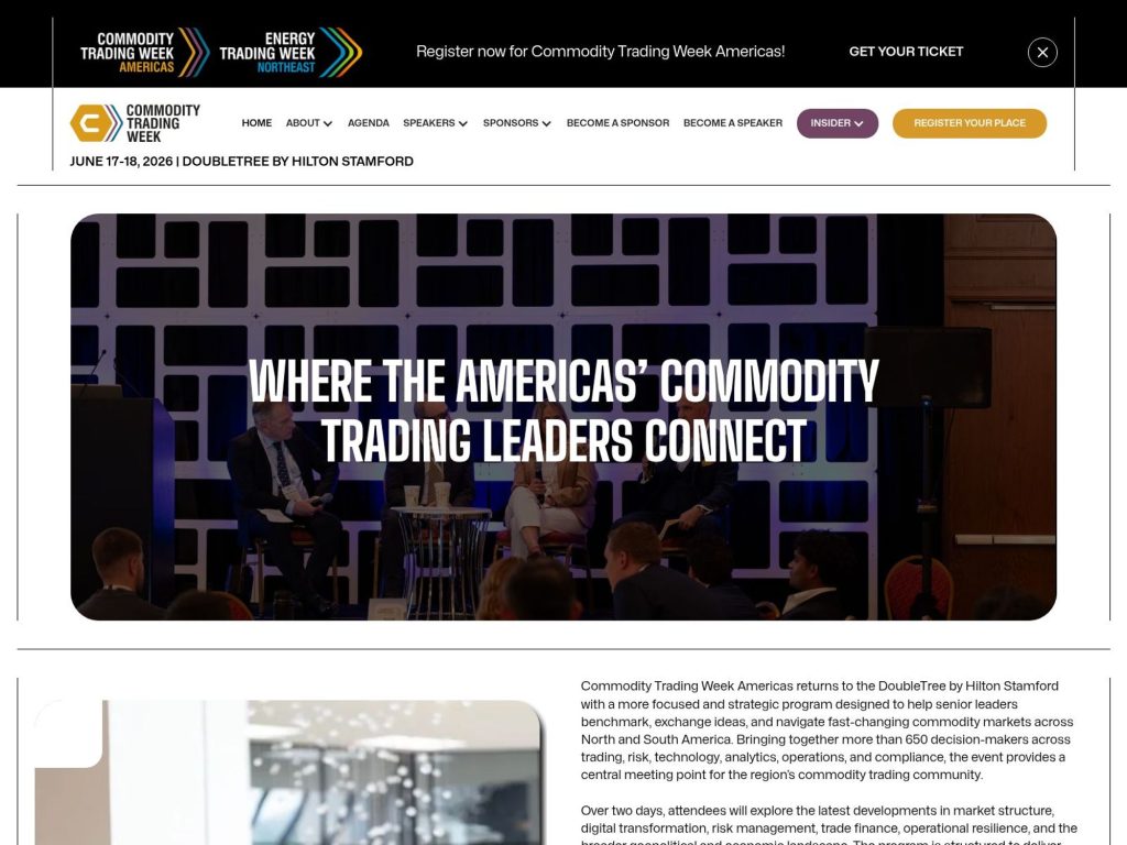 Commodity Trading Week Europe website