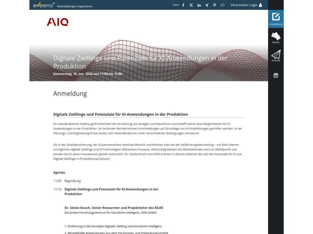 Digitale Zwillinge und Potenziale für KI-Anwendungen in der Produktion website