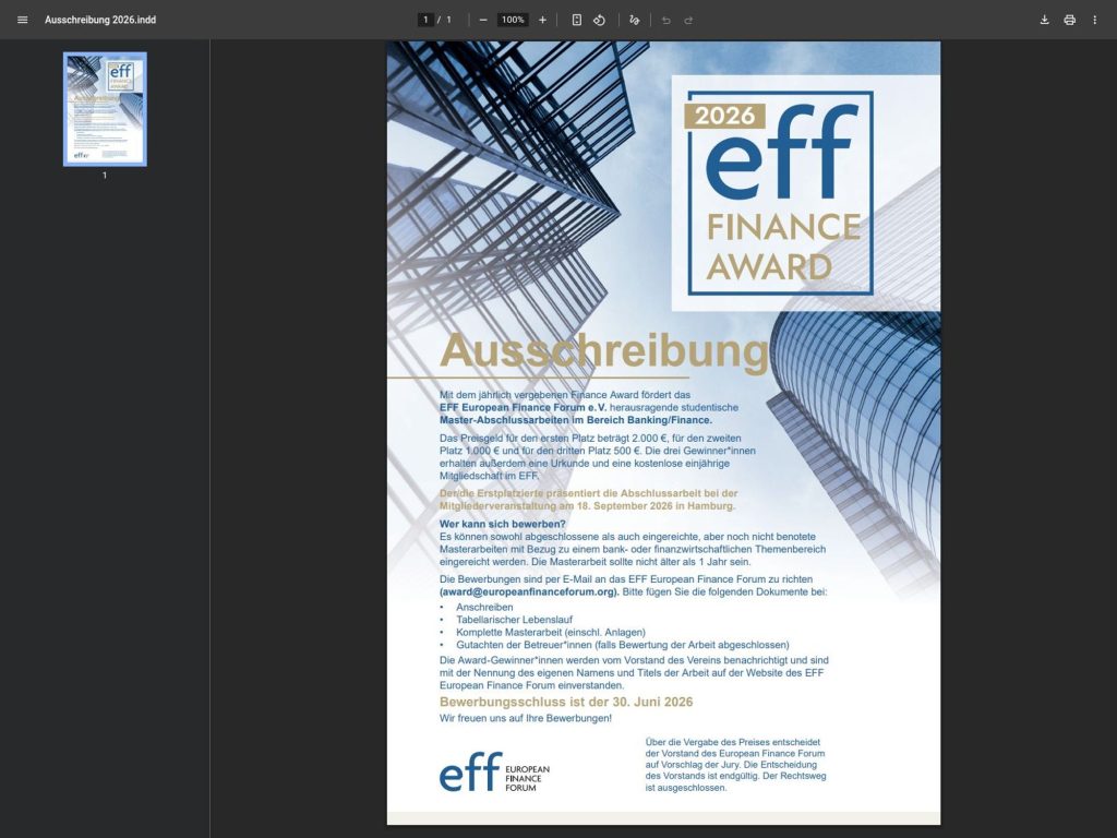 EFF Finance Award 2026 website