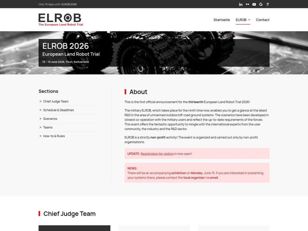 ELROB 2026 European Land Robot Trial website