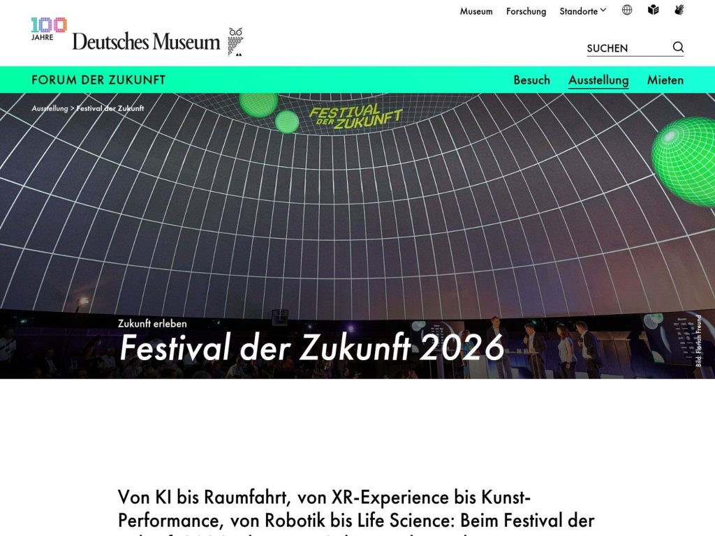 Festival der Zukunft 2026 website