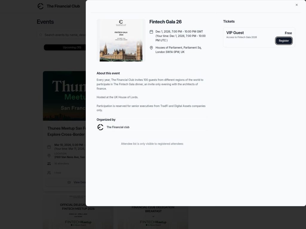 Fintech Gala 26 website