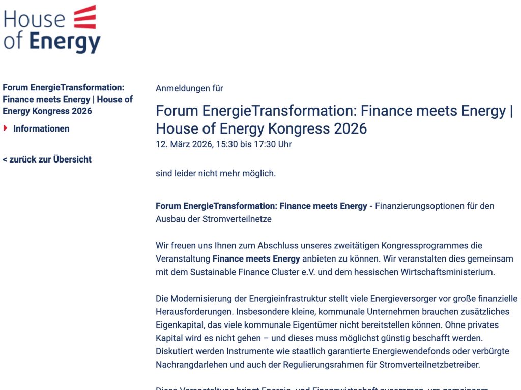 Finance meets Energy website