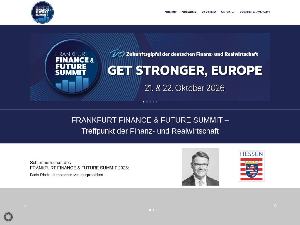 Frankfurt Finance & Future Summit website