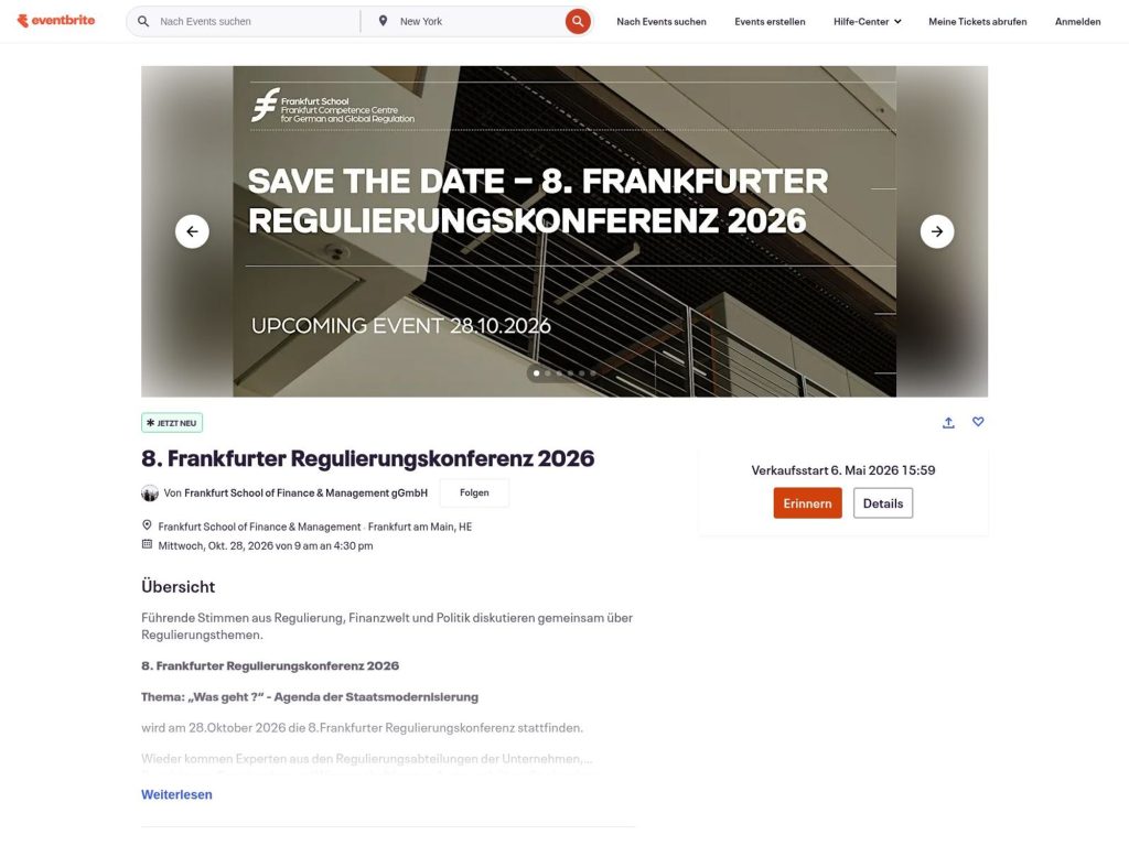 Frankfurter Regulierungskonferenz 2026 website