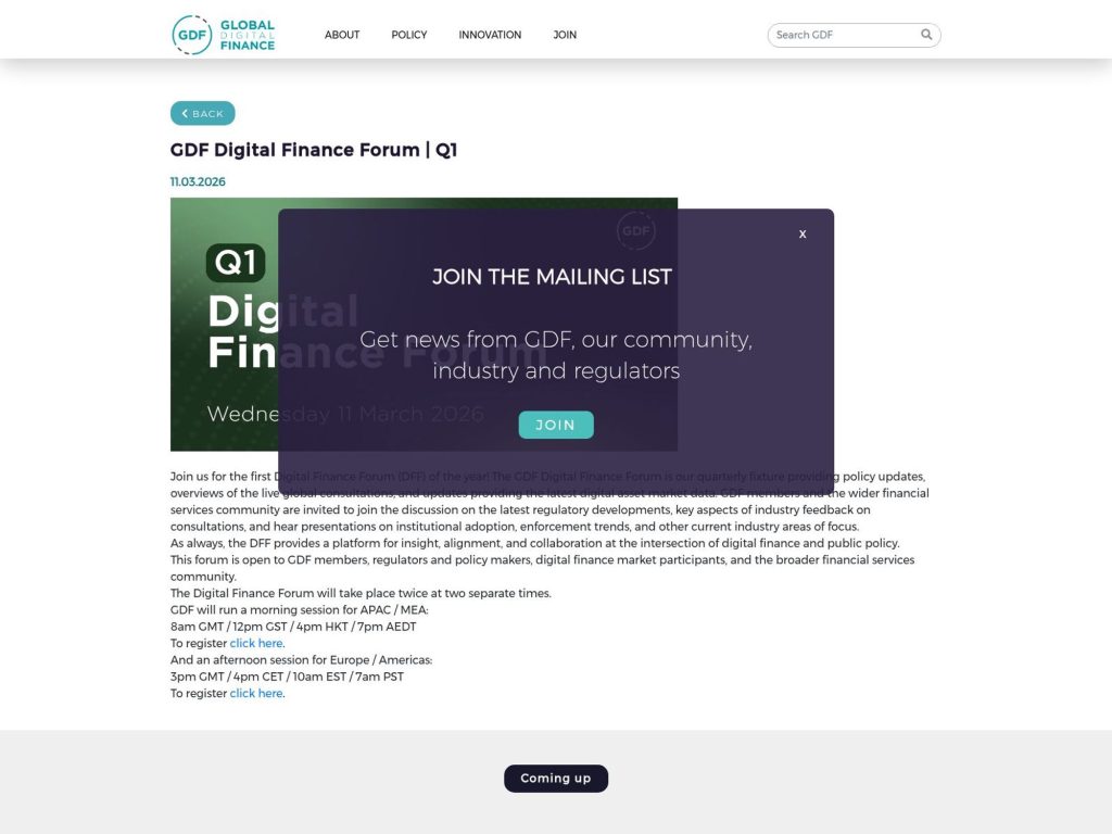 GDF Digital Finance Forum | Q1 | EU / Americas website