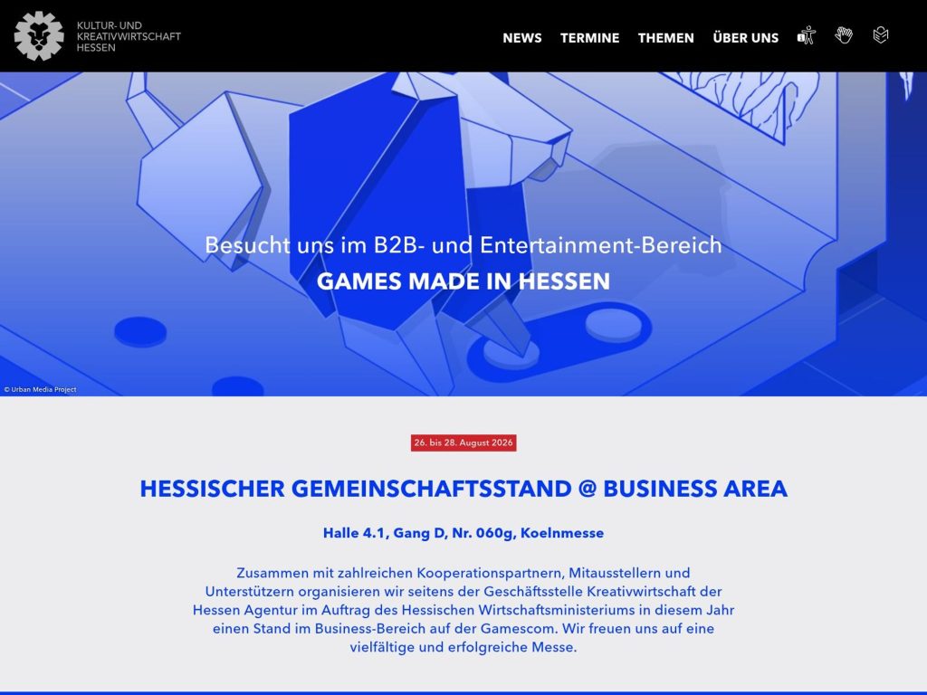 Hessischer Gemeinschaftsstand @Gamescon website