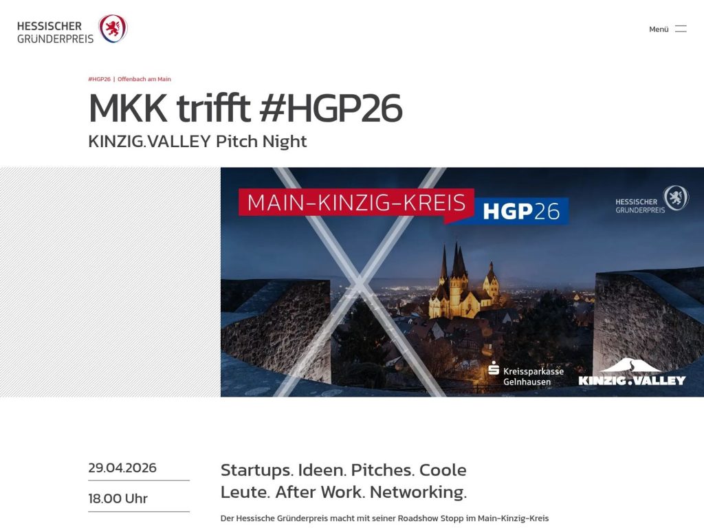 Hessischer Gründerpreis: Roadshow MKK website
