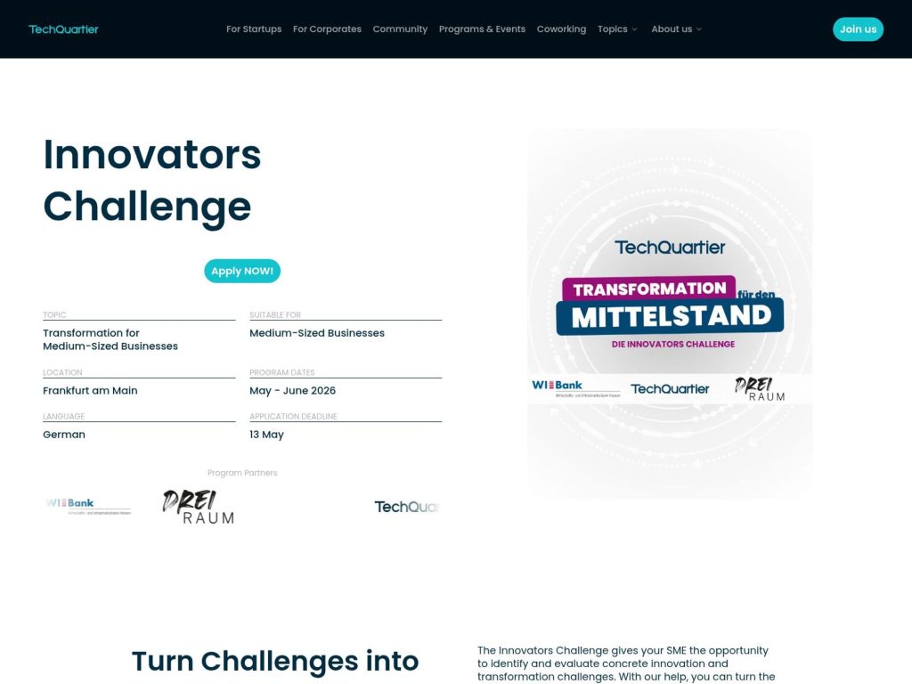 Innovators Challenge 2026 website