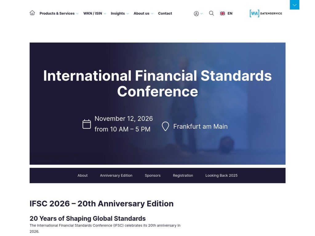International Financial Standards Conference 2026 website