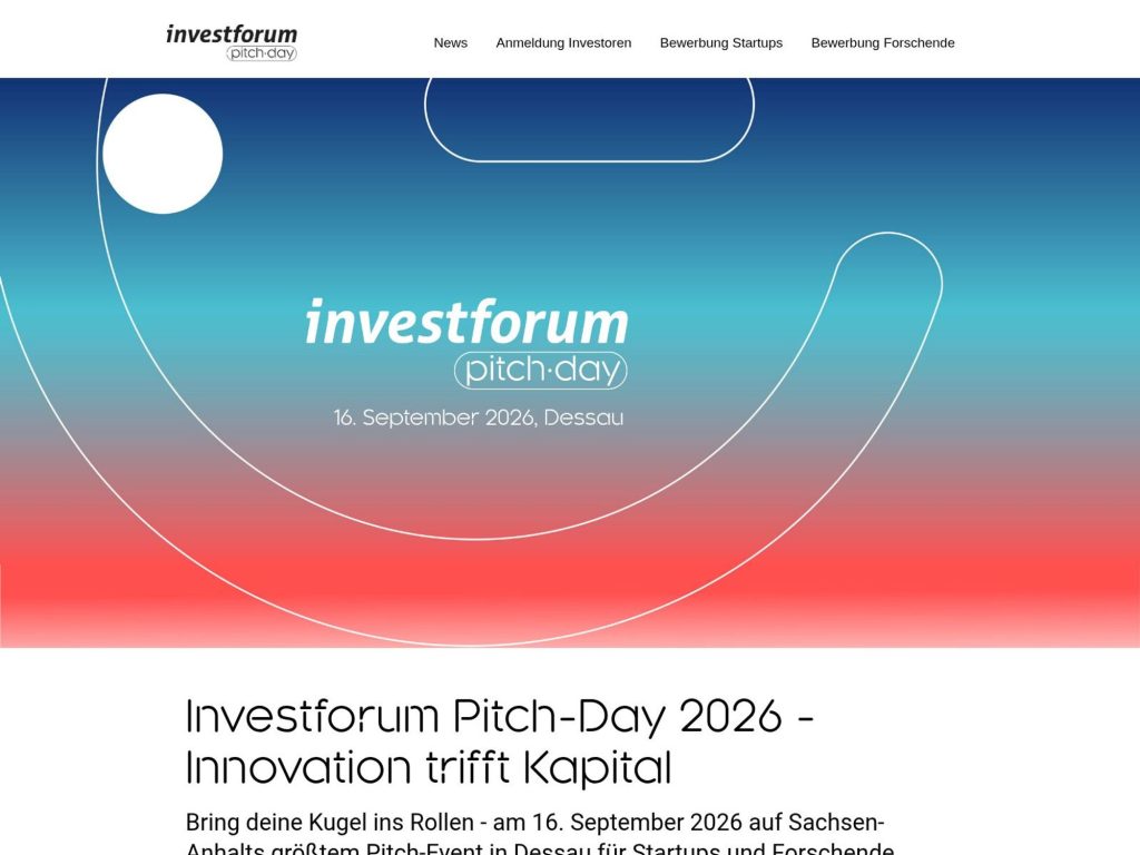 Investforum Pitch-Day 2026 website