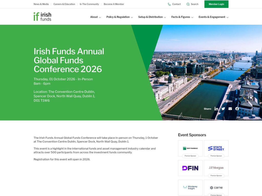 Irish Funds Annual Global Funds Conference 2026 website