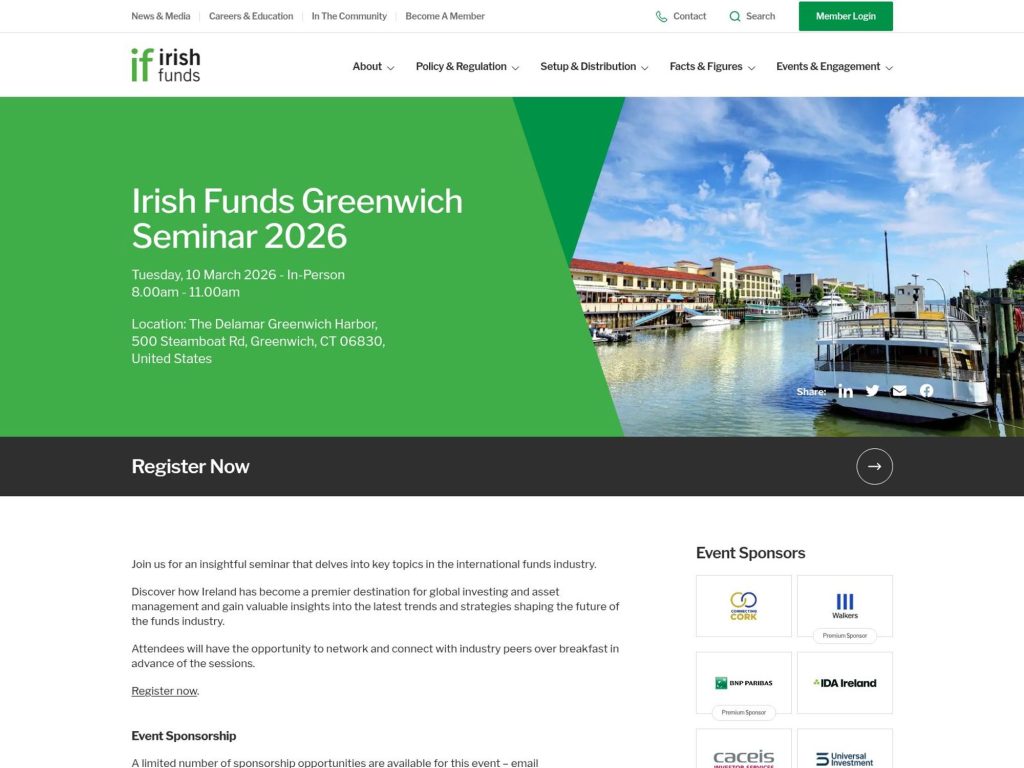 Irish Funds Greenwich Seminar 2026 website
