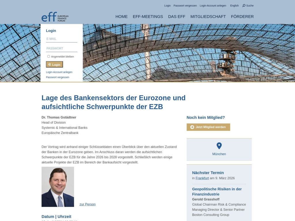 Lage des Bankensektors der Eurozone und aufsichtliche Schwerpunkte der EZB website