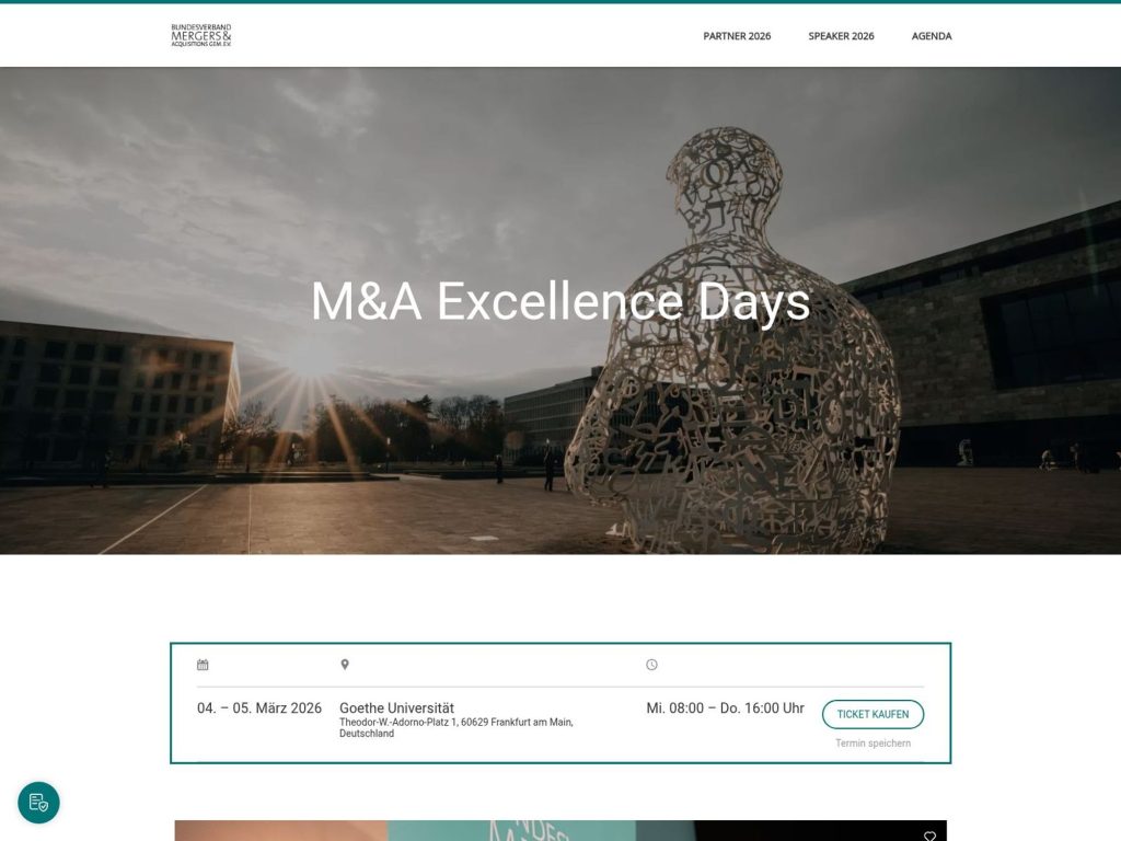 M&A Excellence Days 2026 website