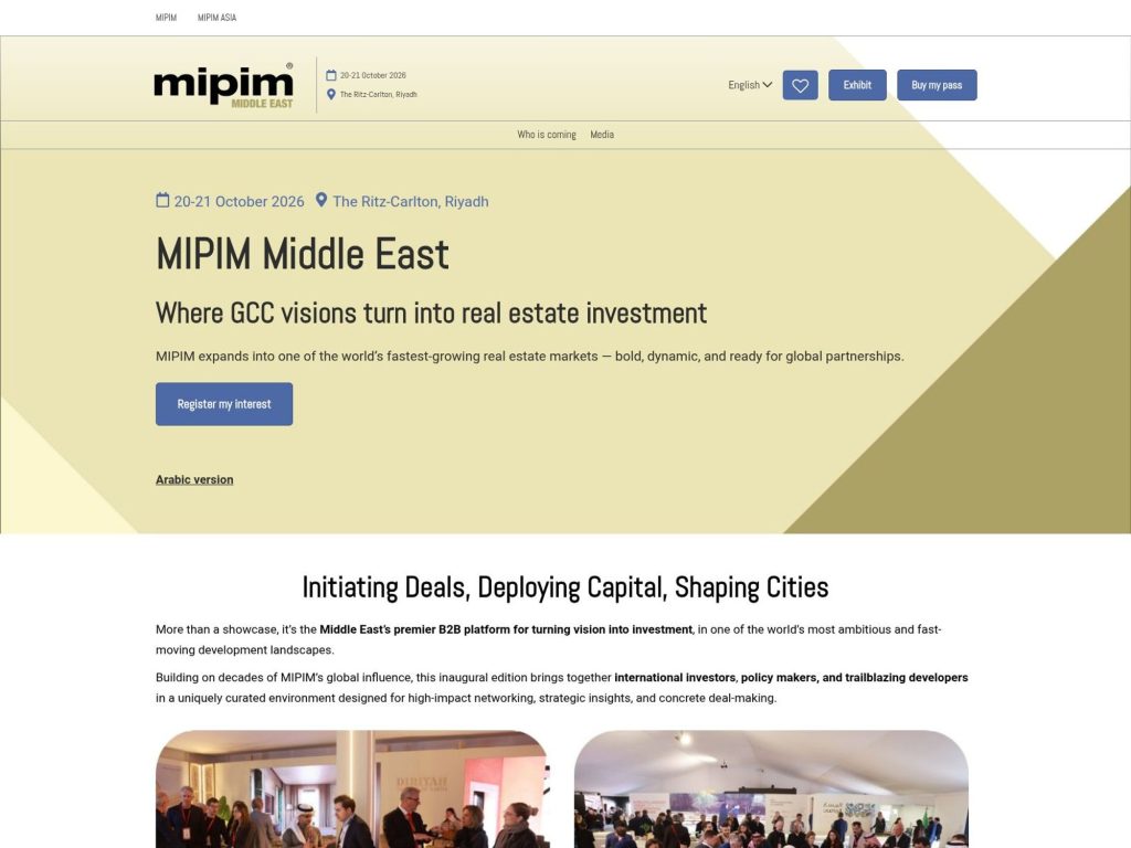 MIPIM Middle East 2026 website