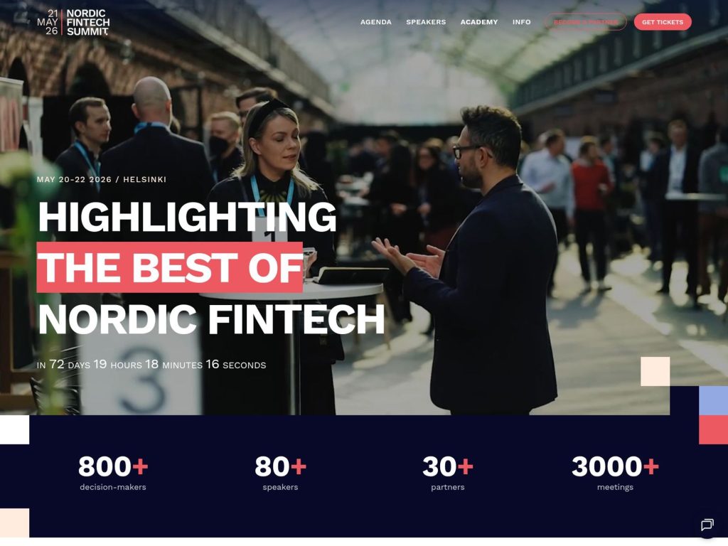 Nordic Fintech Summit 2026 website