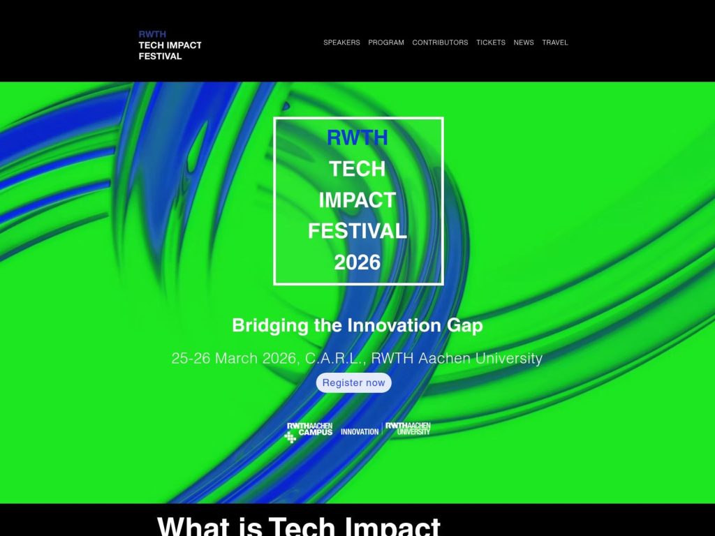 RWTH Tech Impact Festival 2026 website