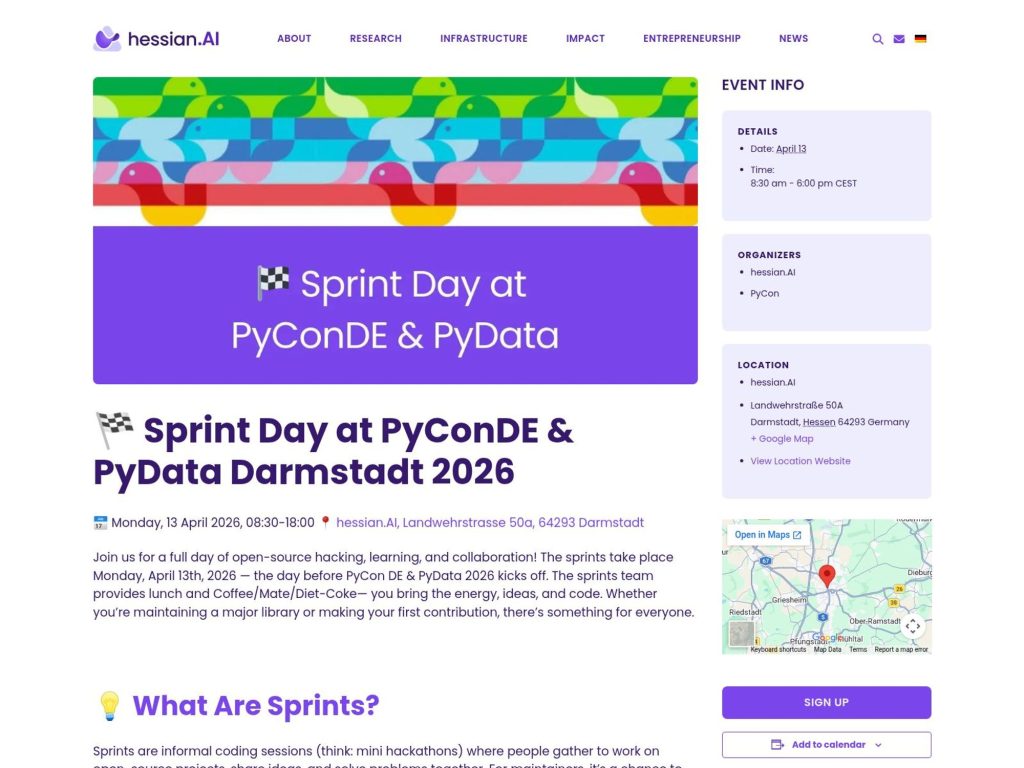 Sprint Day at PyConDE & PyData Darmstadt 2026 website