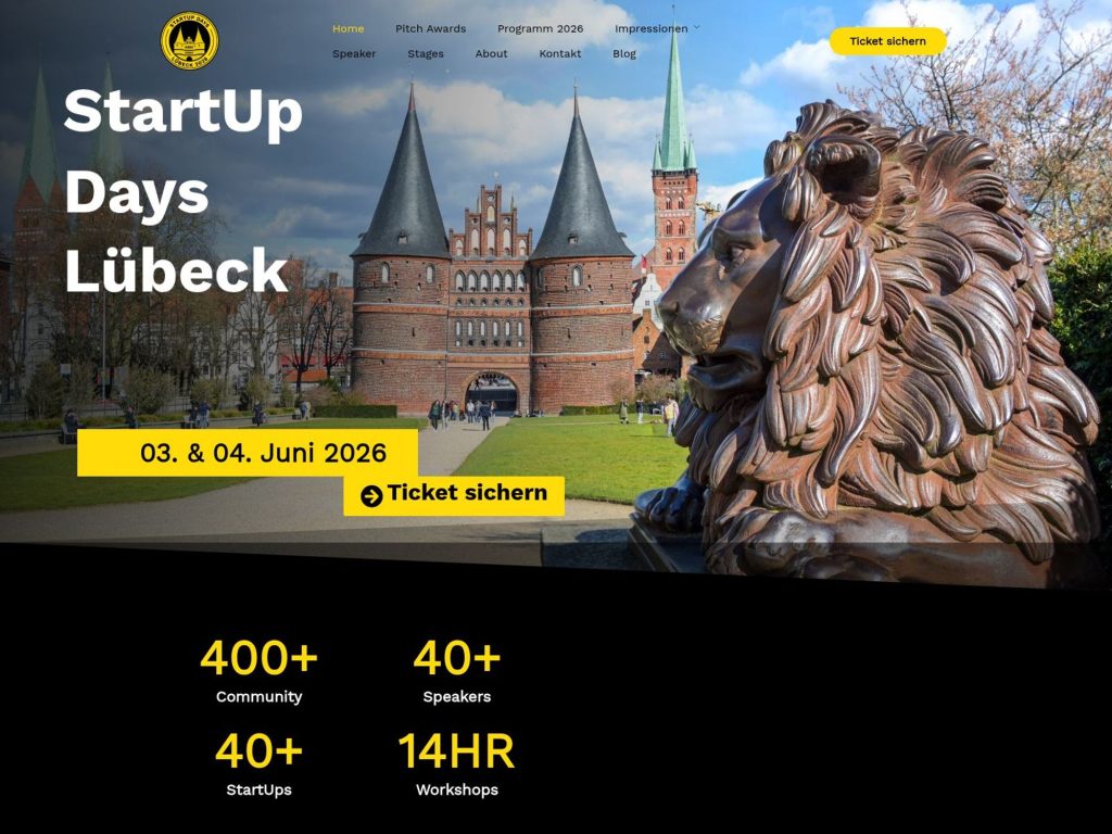 StartUp Days Lübeck website