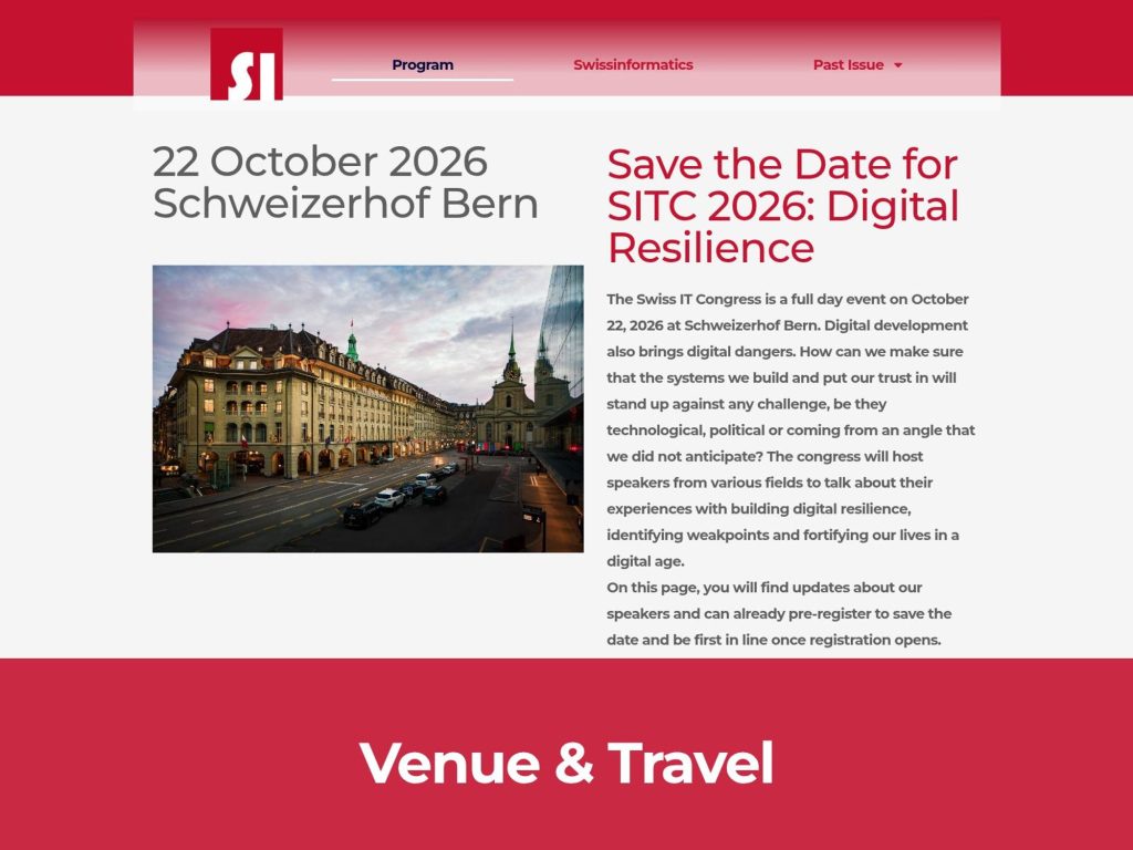 Swiss IT Summit website