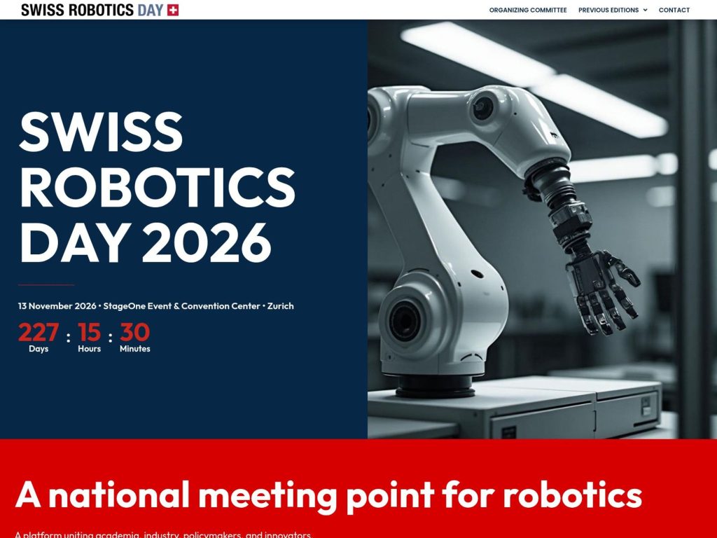 Swiss Robotics Day website