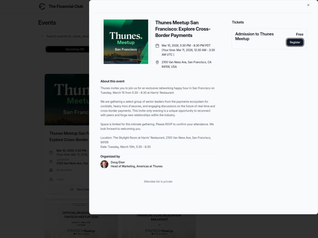 Thunes Meetup San Francisco: Explore Cross-Border Payments website