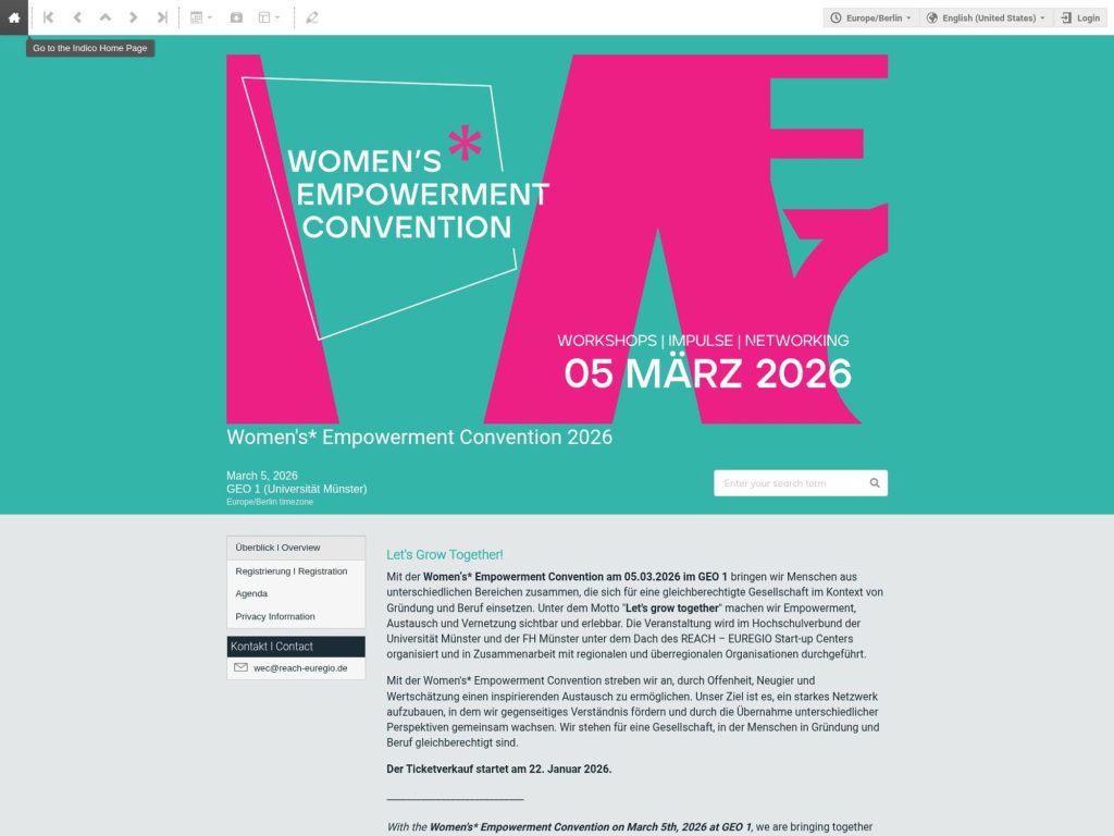 Women's* Empowerment Convention 2026 website
