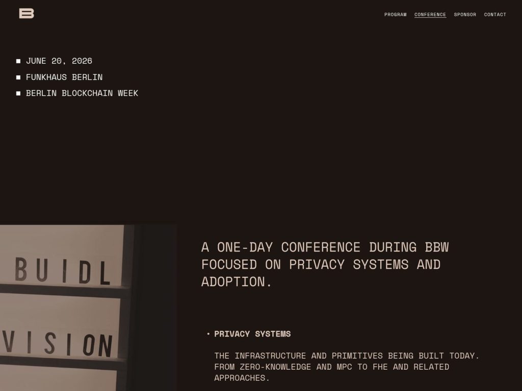 BREW Berlin Blockchain Week 2026 website