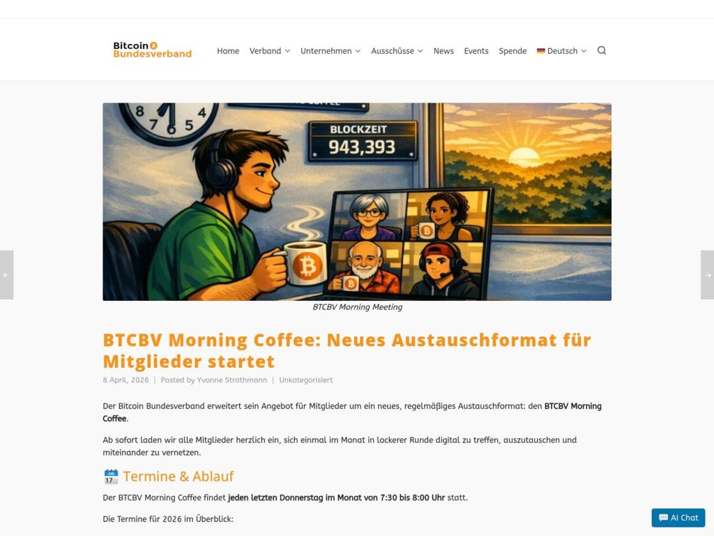 BTCBV Morning Coffee website