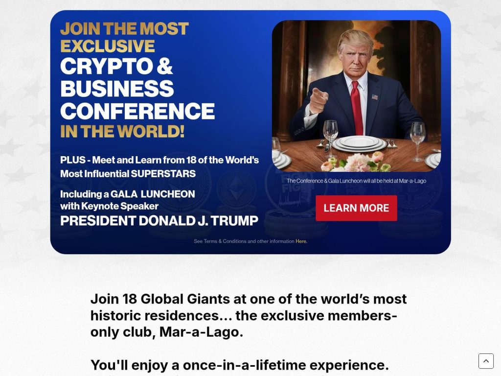 Crypto & Business Conference & Gala Luncheon website