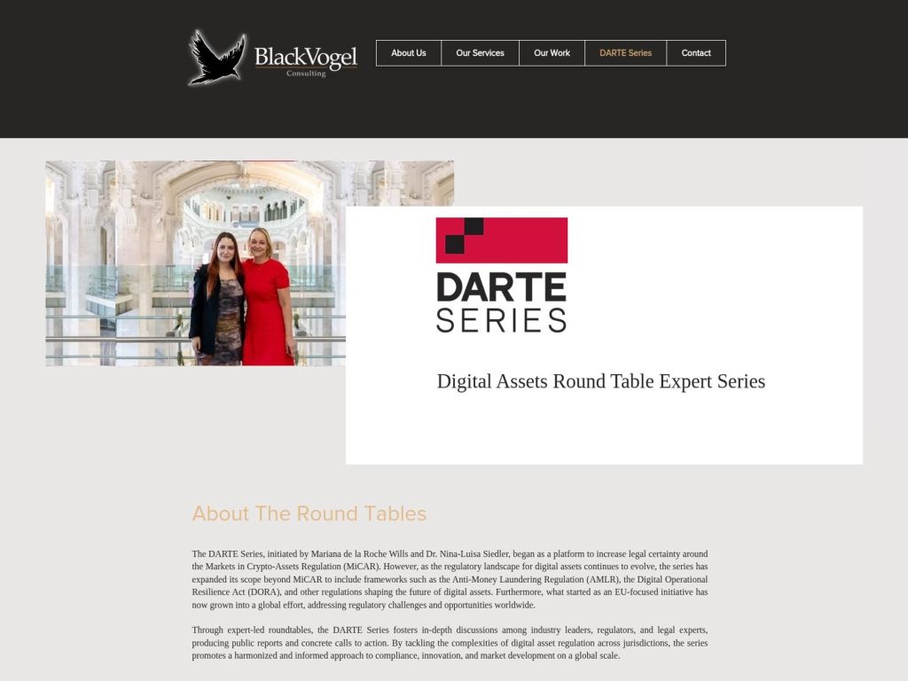 DARTE MiCAR Roundtable website
