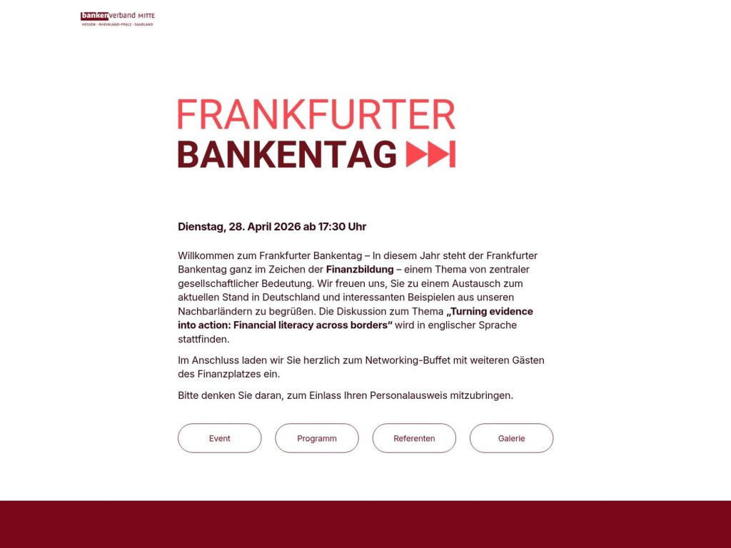 Frankfurter Bankentag 2026 website
