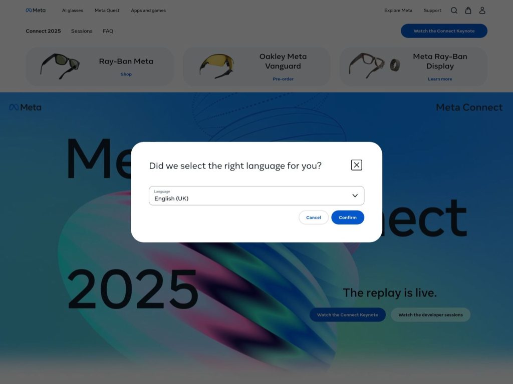 Meta Connect 2026 website