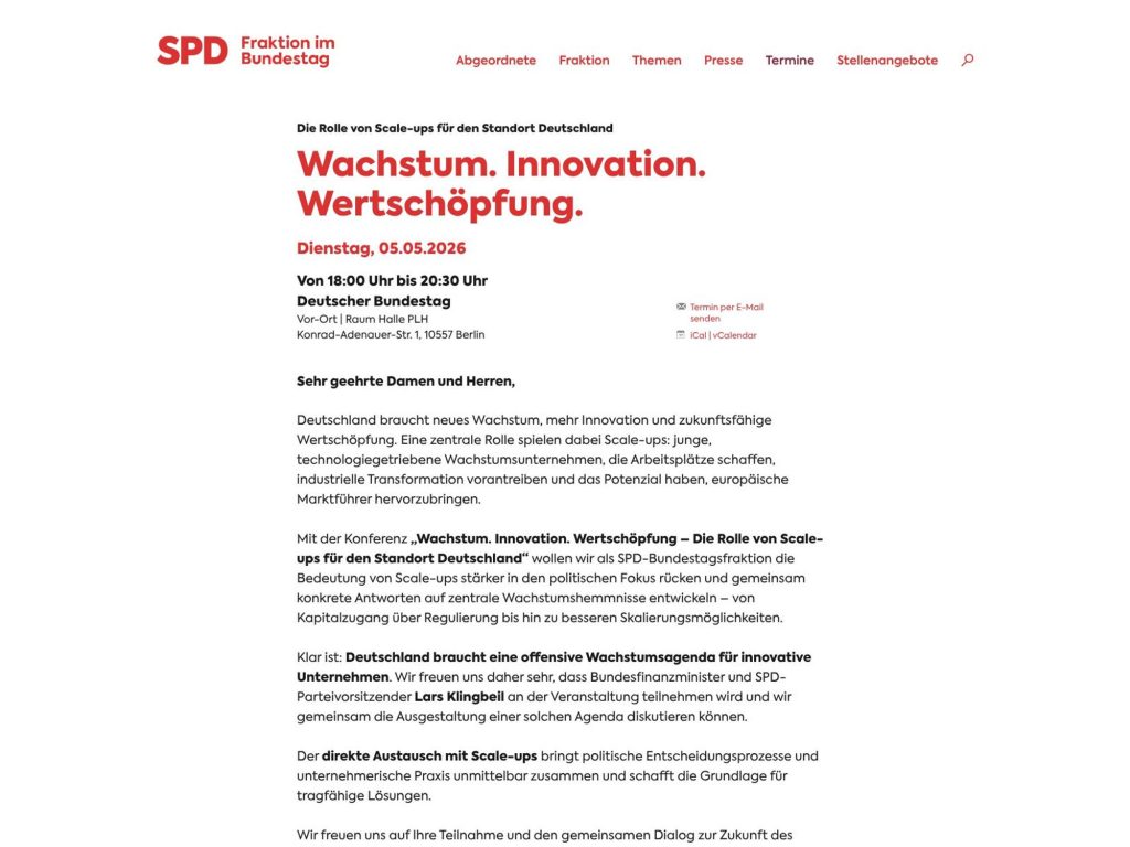 Wachstum. Innovation. Wertschöpfung. website