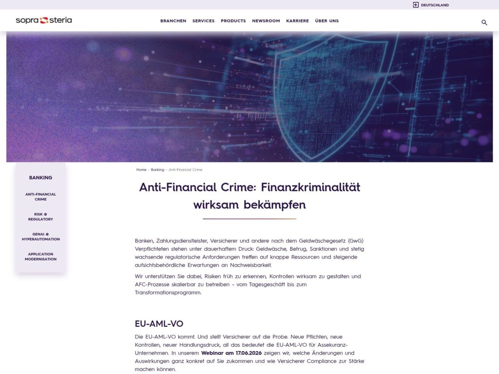 Anti-Financial Crime: Finanzkriminalität wirksam bekämpfen website