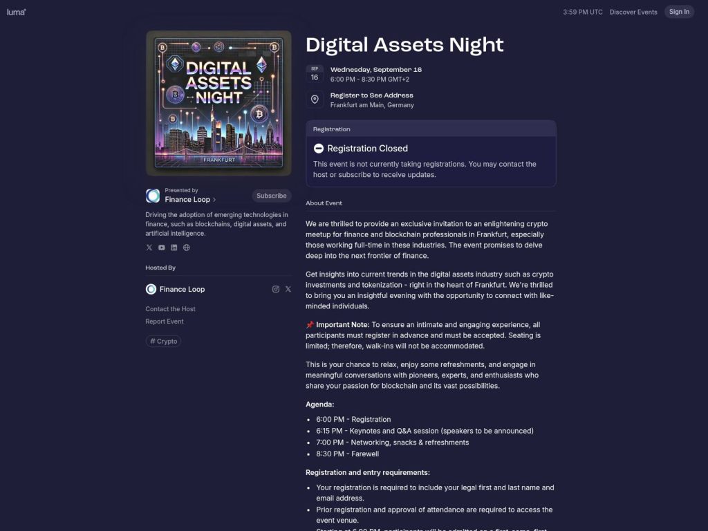 Digital Assets Night website