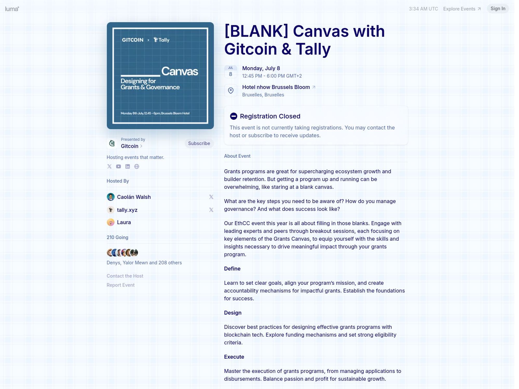 [BLANK] Canvas with Gitcoin & Tally @ EthCC 7 Brussels screenshot