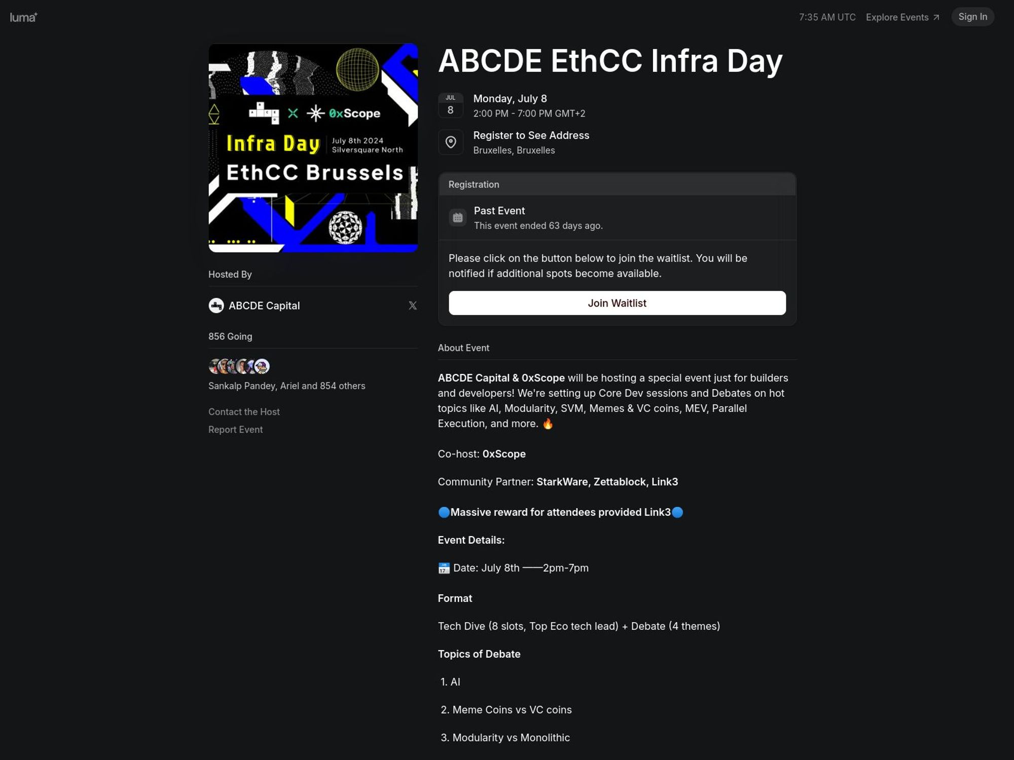 ABCDE Infra Day @ EthCC 7 Brussels screenshot