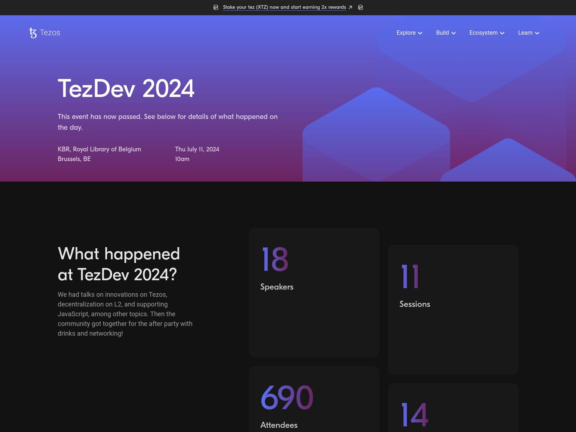TezDev Brussels 2024 screenshot