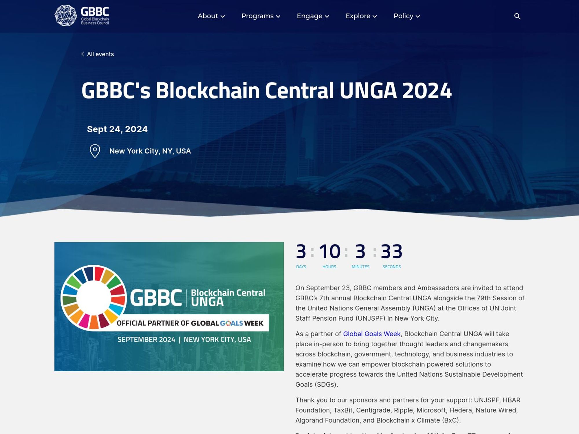 GBBC's 7th Annual Blockchain Central UNGA screenshot