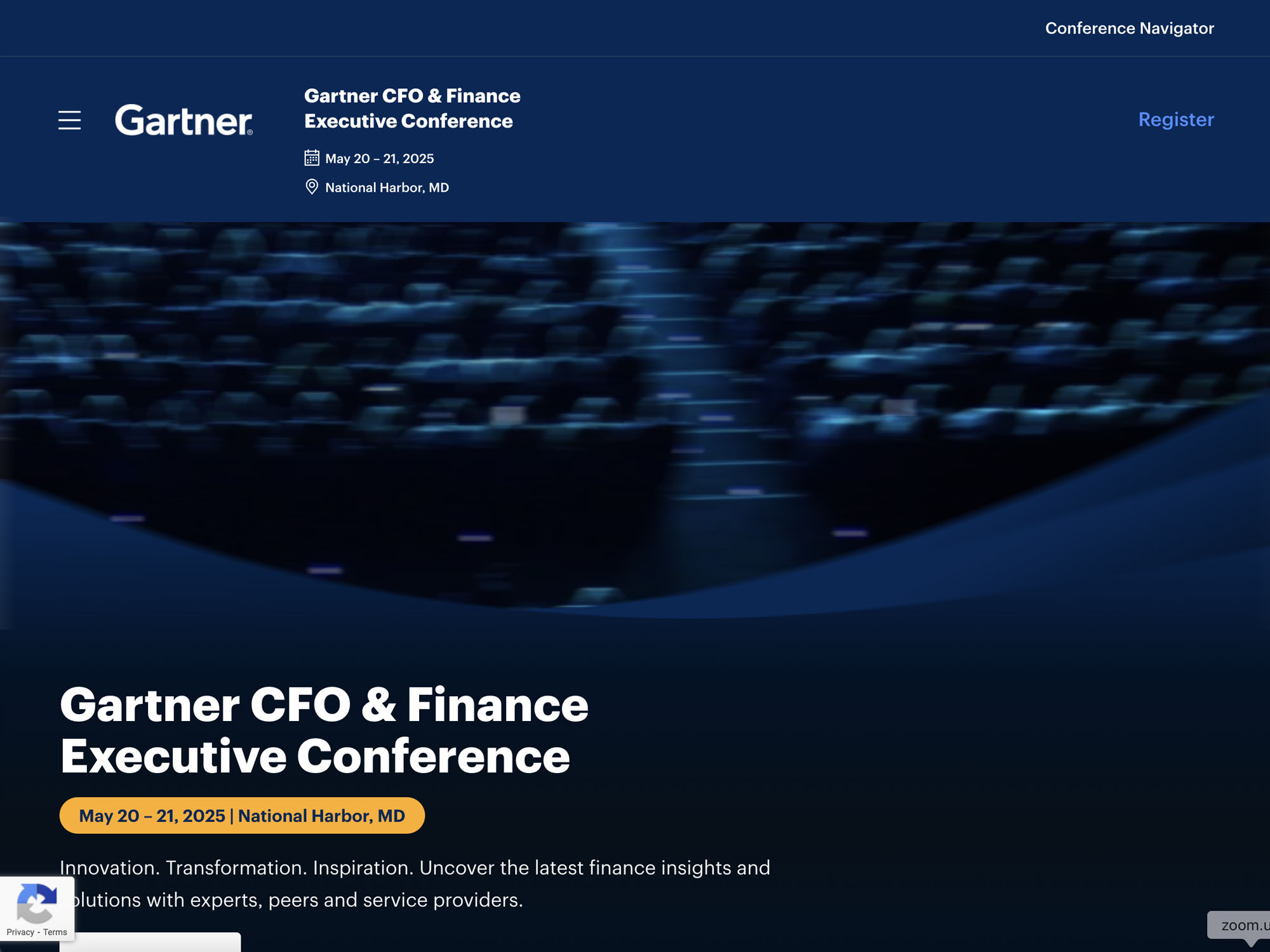 Gartner CFO & Finance Executive Conference screenshot