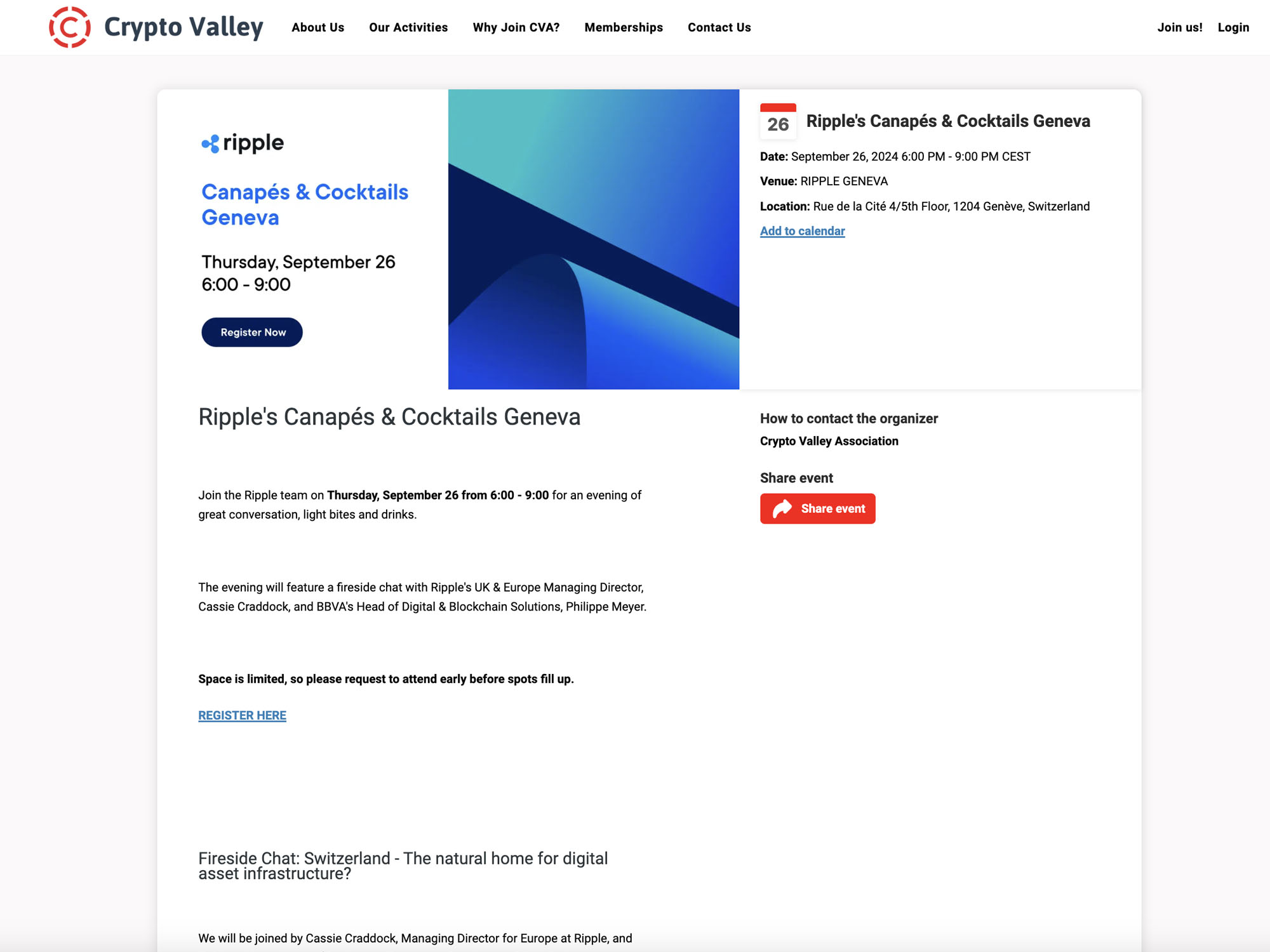 Ripple's Canapés & Cocktails Geneva screenshot