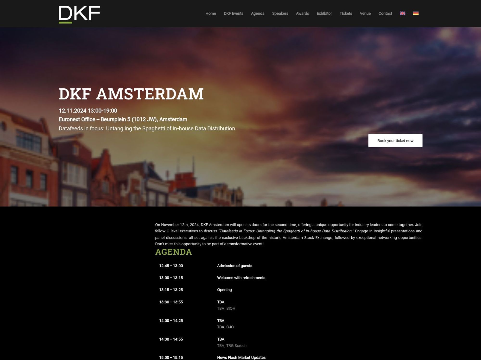 DKF Amsterdam 2024 @ Euronext screenshot