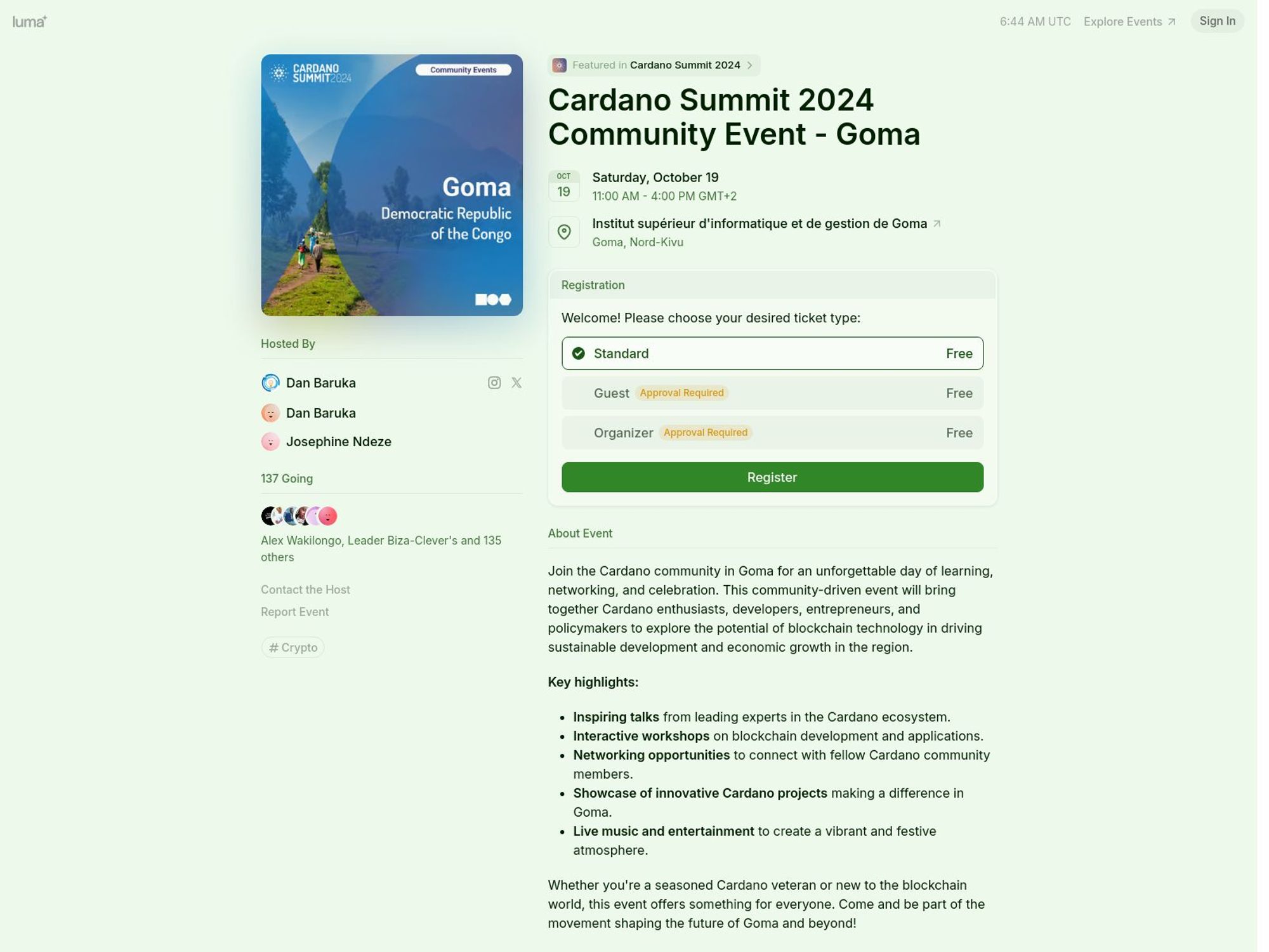 Cardano Summit 2024 Community Event - Goma screenshot