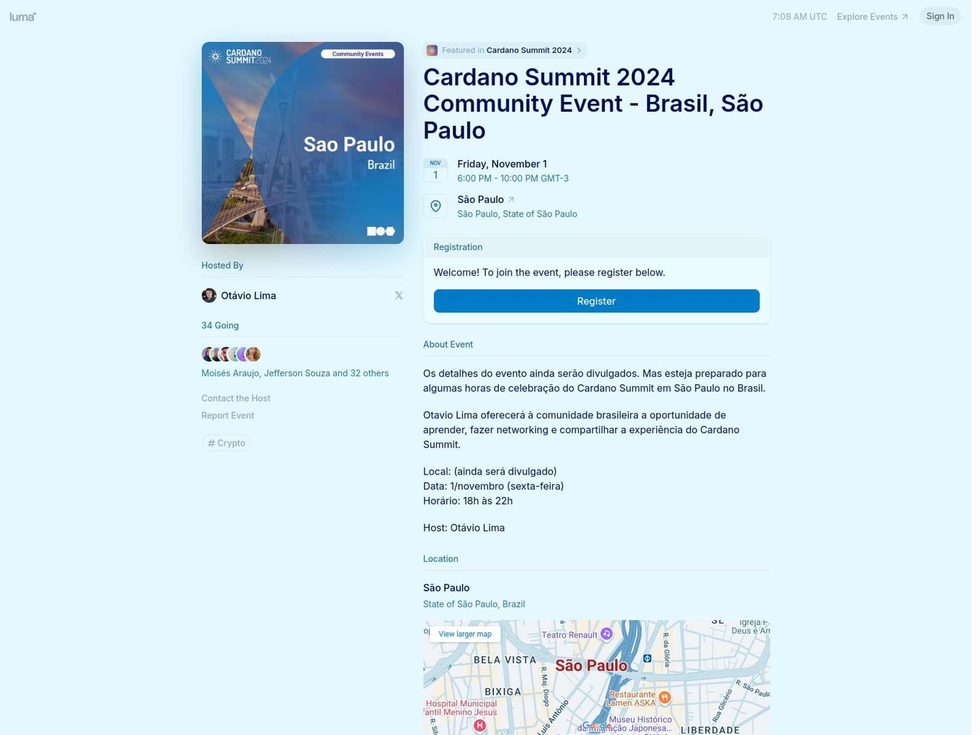 Cardano Summit 2024 Community Event - Brasil, São Paulo screenshot